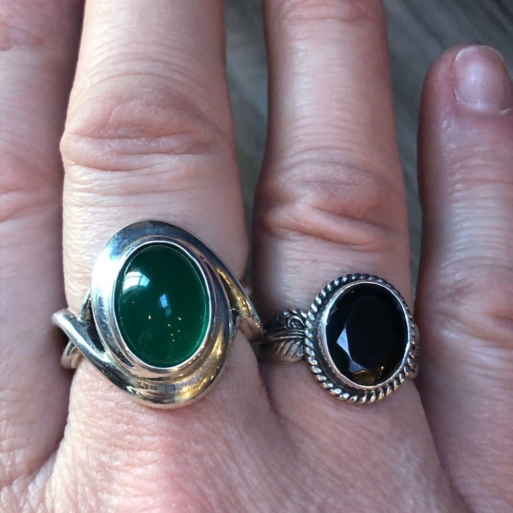 Carolyn Pollack Paradise Green Chalcedony Sterling Ring 10 - Picture 7 of 12
